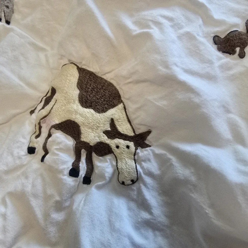 Rare Garnet Hill Kids Twin Size Quilt Blanket Farm Animals Theme Adorable EUC